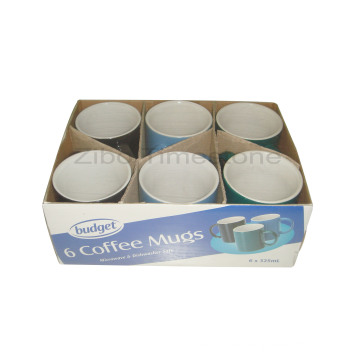 Juego de presupuesto de 6 tazas de café esmaltado color gres (CM612075)